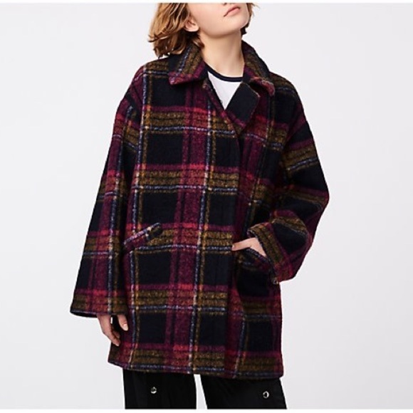 BERNIE MULTICOLORED PLAID WOOL BLEND SHACKET JACKET - Picture 2 of 12